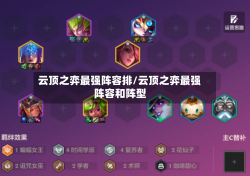 云顶之弈最强阵容排/云顶之弈最强阵容和阵型-第3张图片