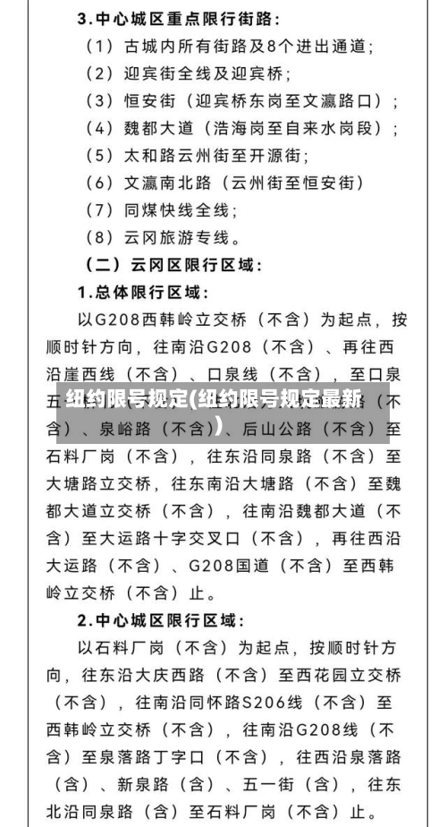 纽约限号规定(纽约限号规定最新)-第2张图片