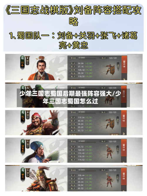 少年三国志蜀国后期最强阵容强大/少年三国志蜀国怎么过