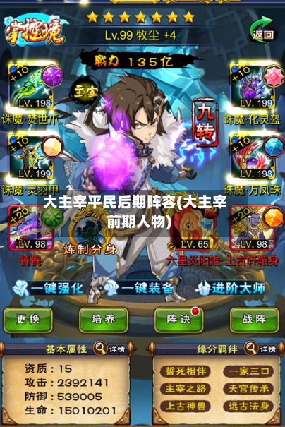 大主宰平民后期阵容(大主宰前期人物)