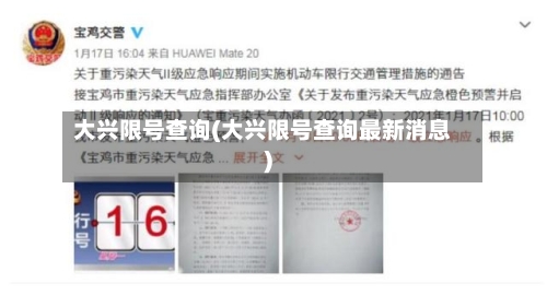 大兴限号查询(大兴限号查询最新消息)-第2张图片