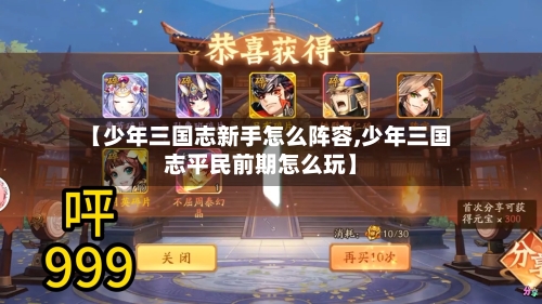 【少年三国志新手怎么阵容,少年三国志平民前期怎么玩】