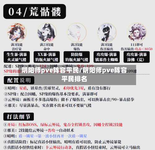 阴阳师pve阵容平民/阴阳师pve阵容平民排名