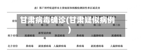 甘肃病毒确诊(甘肃疑似病例)-第3张图片