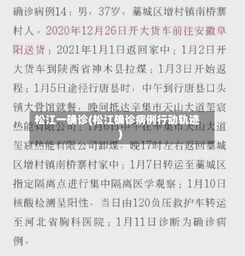 松江一确诊(松江确诊病例行动轨迹)
