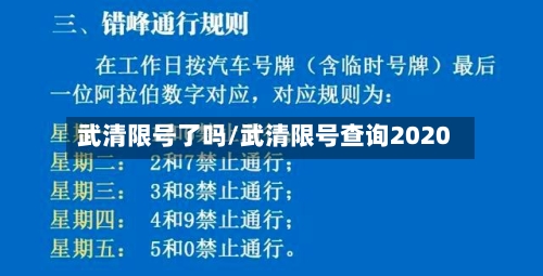 武清限号了吗/武清限号查询2020-第3张图片