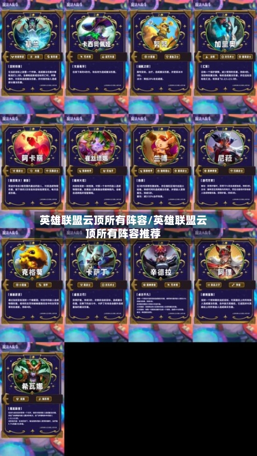 英雄联盟云顶所有阵容/英雄联盟云顶所有阵容推荐