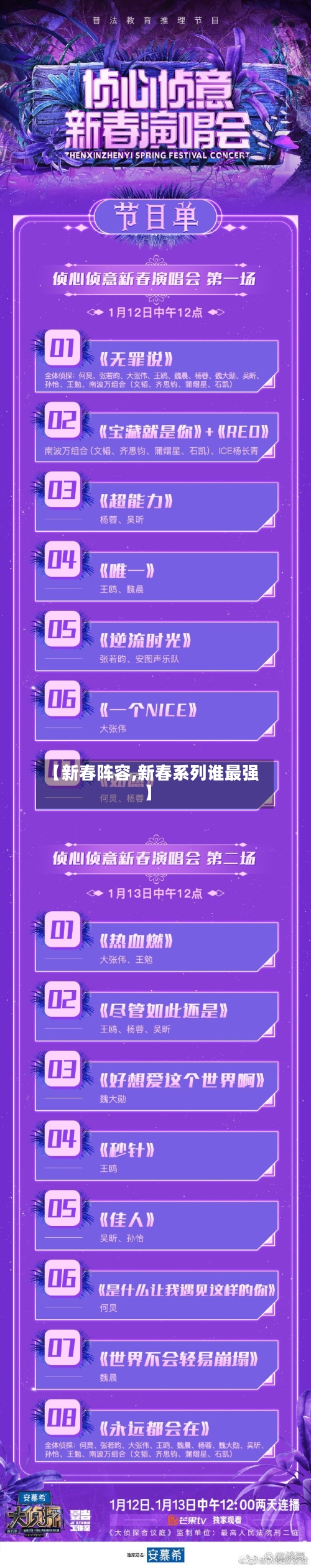 【新春阵容,新春系列谁最强】