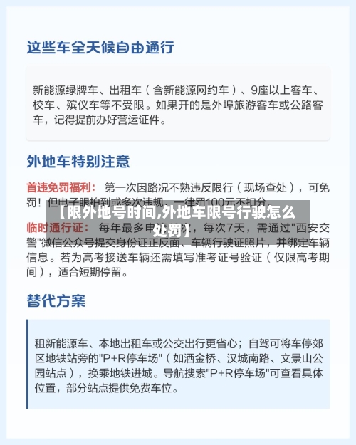 【限外地号时间,外地车限号行驶怎么处罚】