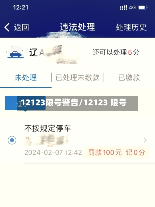 12123限号警告/12123 限号