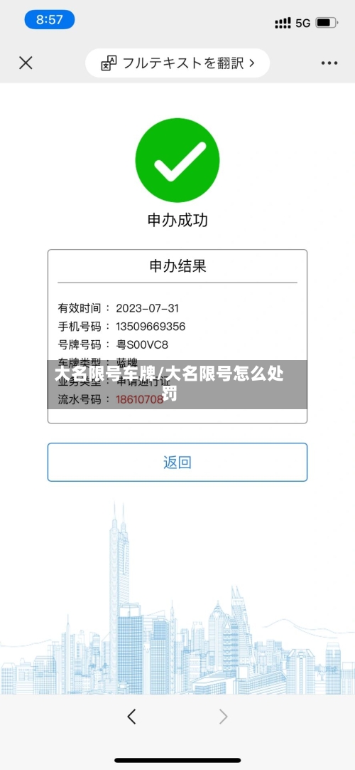 大名限号车牌/大名限号怎么处罚-第2张图片