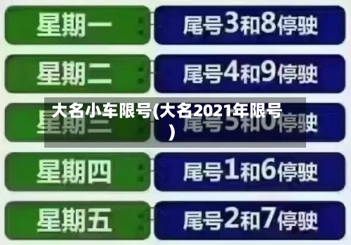大名小车限号(大名2021年限号)-第3张图片