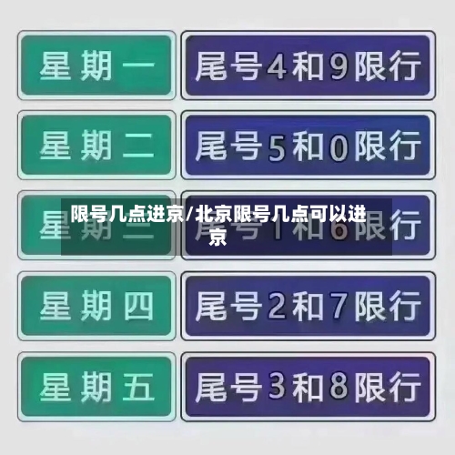 限号几点进京/北京限号几点可以进京-第2张图片