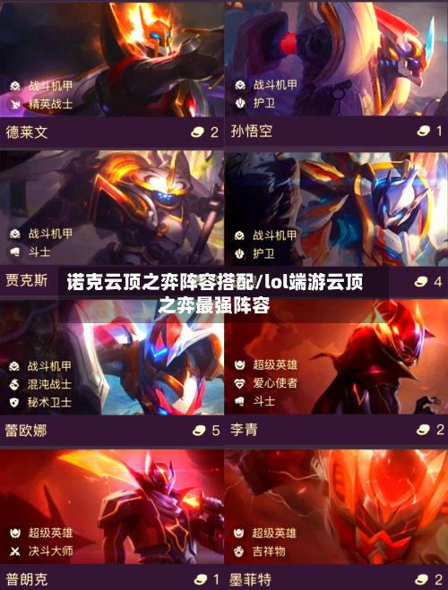 诺克云顶之弈阵容搭配/lol端游云顶之弈最强阵容-第2张图片