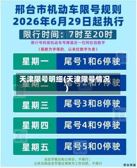 天津限号明细(天津限号情况)
