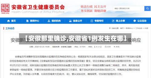 【安徽那里确诊,安徽省1例发生在哪】-第2张图片