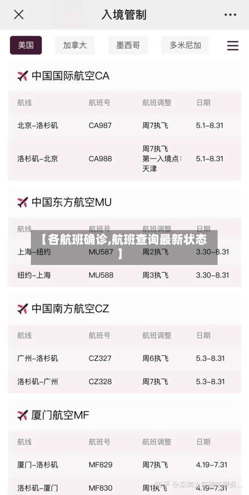 【各航班确诊,航班查询最新状态】
