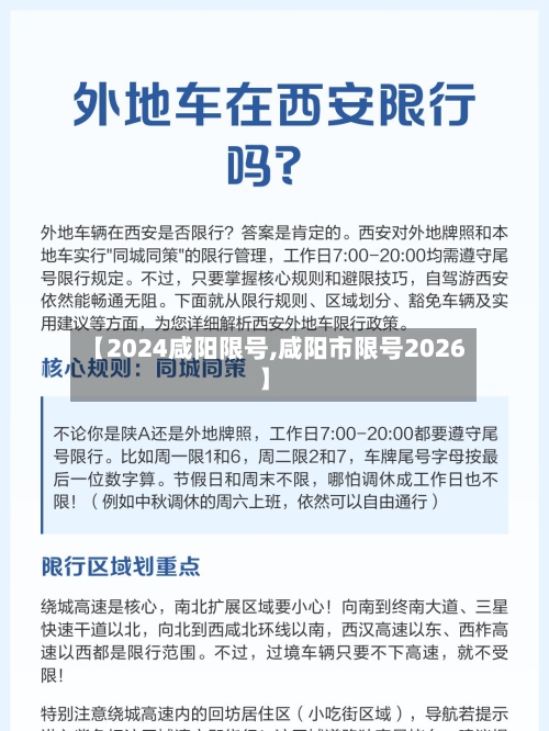 【2024咸阳限号,咸阳市限号2026】