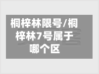桐梓林限号/桐梓林7号属于哪个区