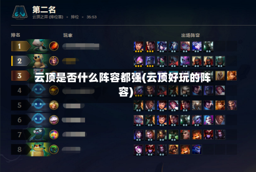 云顶是否什么阵容都强(云顶好玩的阵容)